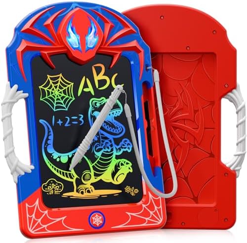 A fun hero-themed 8.5-inch LCD writing tablet with web stylus & anti-slip grip — colorful doodle pad for kids 3–12