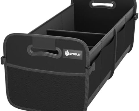 A useful upgrade for grocery runs — 70L Collapsible Car Trunk Organizer with 11 Pockets, Reinforced Handles & Velcro Anchors (Black)