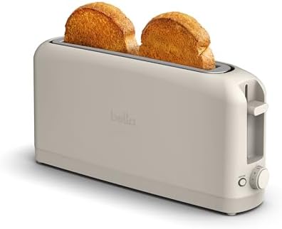 A smart pick for small kitchens — 2-Slice Slim Toaster with 10-inch long slot, 6 shade settings, Reheat & Cancel, 900W (Oatmilk)
