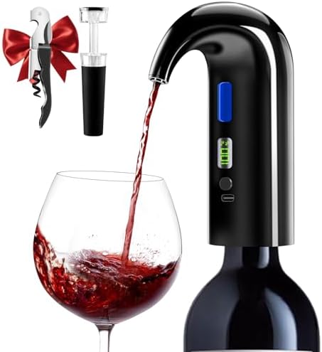 A thoughtful Father's Day gift — Electric Wine Aerator & USB‑Rechargeable Automatic Dispenser, Perfect for World Cup Parties (Black)