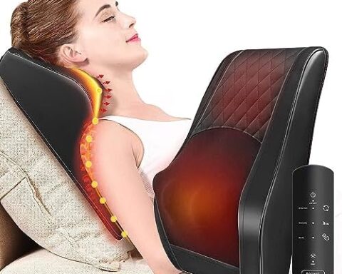 A popular pick for at-home relief — 3D Kneading Back & Neck Massage Pillow with Heat, 15×13, 2‑Zone Warmth, 3 Intensities