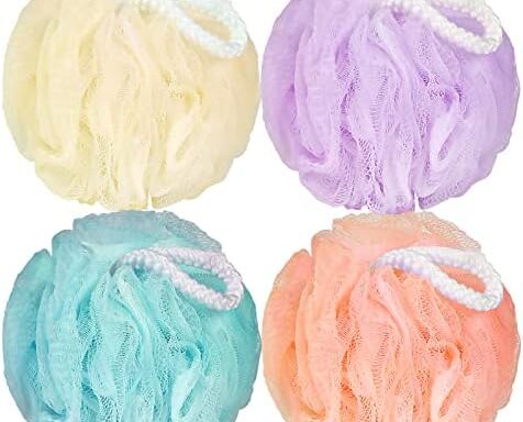 A gentle way to exfoliate — Mesh Bath Pouf Shower Scrubber, Rich‑Lather Body Sponge, 4‑Pack (50 g)