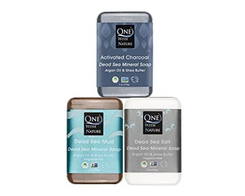 Activated Charcoal, and Dead Sea Salt-Detoxifying and Exfoliating Soap Bars with Dead Sea Salt for F
