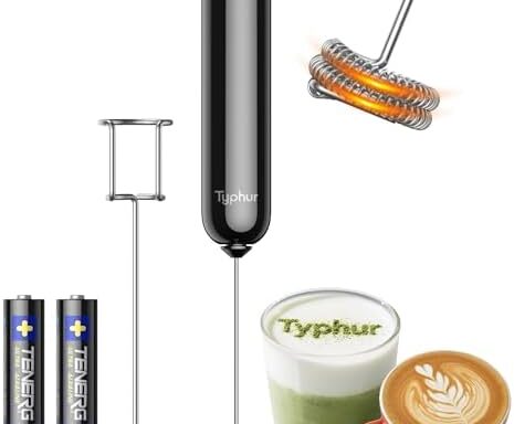 A smart pick for café-style drinks: Variable-Speed Battery Handheld Milk Frother — Detachable Double Stainless Whisk & Stand (2,100–8,000 RPM)