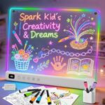 A practical gift for kids — 16" Rechargeable LED Drawing Board with 13 Light Effects, Stand & Kit