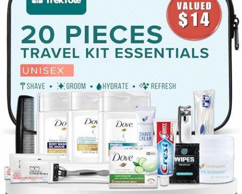 A go-anywhere pick for travel: 20-Piece Unisex TSA-Compliant Hygiene Kit — Travel-Size Toiletries, Individually Bagged