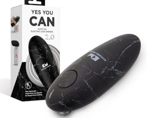 A handy option for effortless can opening — Kitchen Mama Auto 2.0 Electric Can Opener, Cordless Smooth-Edge (Marble Black)