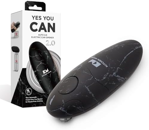 A handy option for effortless can opening — Kitchen Mama Auto 2.0 Electric Can Opener, Cordless Smooth-Edge (Marble Black)