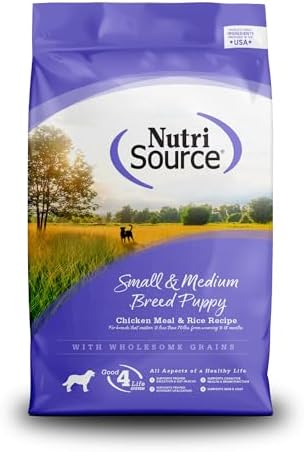 A great choice for growing pups — Chicken Meal & Rice Puppy Food for Small & Medium Breeds, 4 lb (NutriSource)