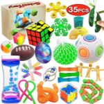 A thoughtful gift for kids & adults — 35‑Piece Sensory Fidget Toy Set for ADHD, Autism & Anxiety Relief with Liquid Motion Timer and Gift Box
