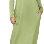 Nightgowns for Women Long Sleeve Cotton Ankle Length Nightgown V-Neck Plus Size Nightgown with Pocke