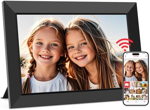 A thoughtful gift for family: 10.1" Wi‑Fi Digital Picture Frame with Frameo App, 1280×800 IPS Touchscreen, 32GB, Auto‑Rotate, Wall‑Mount — Phone Photo & Short Video Sharing