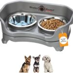 A smart pick for small dogs — Neater Feeder Express mess-proof elevated feeding station with two 1.5‑cup stainless bowls, Grey (for breeds under 15 lb)