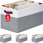 A smart pick for maximizing shelf & closet space - 4-Pack 14 in x 10 in x 9.5 in Collapsible Fabric Bins with Handles