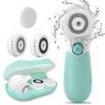 Facial Cleansing Brush Electric Facial Exfoliating Massage Brush with 3 Cleanser Heads and 2 Speeds
