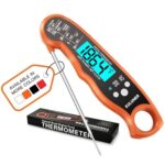 A smart pick for grilling — Digital Instant-Read Meat Thermometer, 2–3s Ultra-Fast, ±1°F Accuracy, Waterproof IP67, 4.6" Folding Probe, Backlit LCD (Orange)