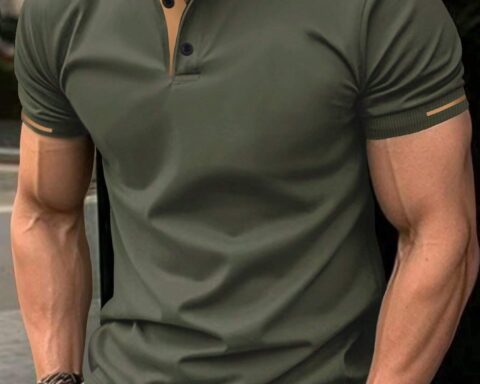 Manfinity CasualCool Men's Contrast Color Short Sleeve Polo Shirt With Decorative Details