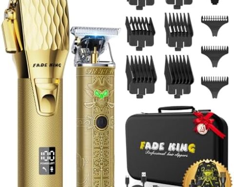 A smart pick for barbers & home users — Professional Cordless Hair Clippers & Beard Trimmer Set, Precision Rotary Motor, 300min Runtime, Travel Case