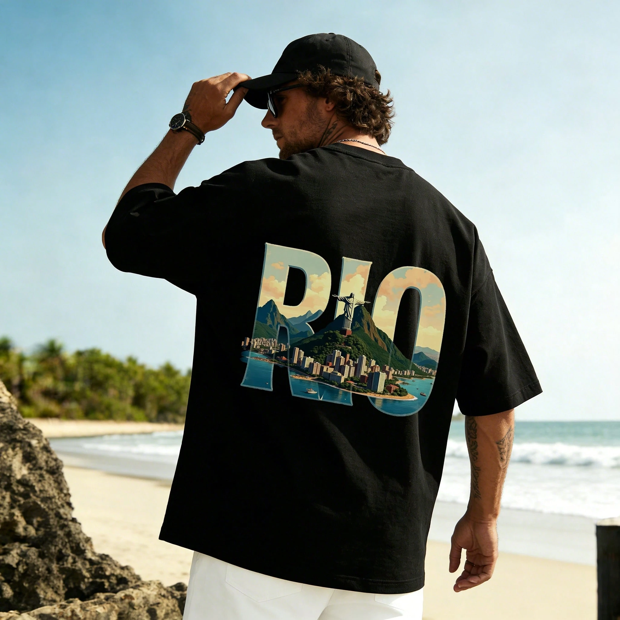 Men's Summer New Creative T-Shirt Short Sleeve - Beach Vacation Style