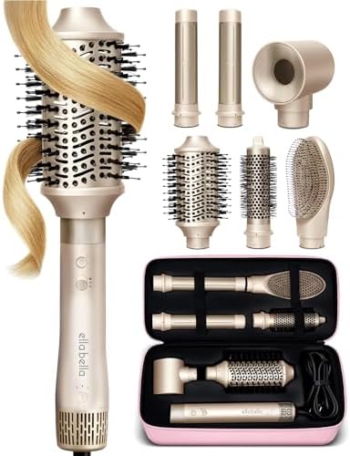 A versatile 6-in-1 Hot Air Styler — Dryer, Auto Curlers & Straightener, Fast 110V Motor + Travel Case