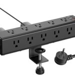 A smart pick for desks — 15‑Outlet Clamp Power Strip with QC3.0 USB‑A & PD3.0 USB‑C, 1200J Surge, 6 ft Flat Plug, fits 1.6" Edge
