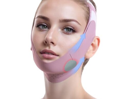 A comfortable way to shape your jaw overnight — Graphene V-Line Chin-Up Mask, V-Shaped Chin Strap for Sleeping, Lilac, Medium