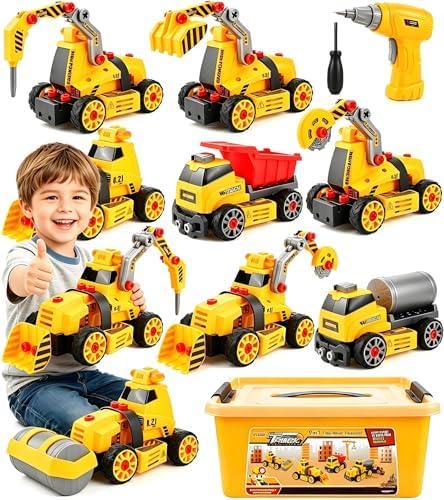 A great choice for kids - 9-in-3 Take-Apart Construction Truck Kit with Electric Drill & Push-Go (Ages 3-12)