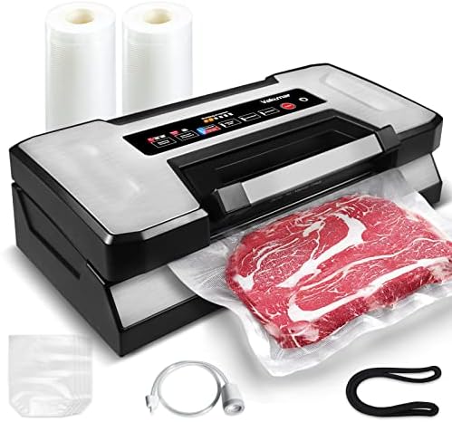 A smart pick for meal prep: 90KPa Vacuum Sealer - Dry/Moist/Liquid Modes, LED Display, Built-in Cutter & Bag Storage