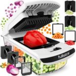 A practical gift for fast meal prep - 4-in-1 Pro Vegetable Chopper & Spiralizer, 5-Cup Container, 420 Stainless Blades (White)