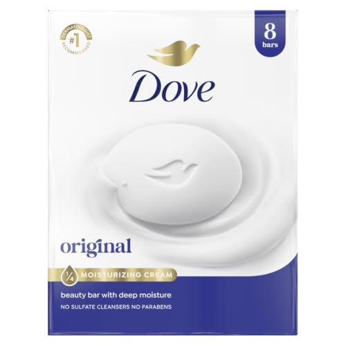 A daily essential for soft, smooth skin — Dove Beauty Bar Original, 8-count (3.75 oz each) with 1/4 moisturizing cream