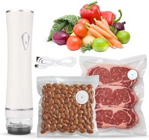 A handy option for meal prep: Handheld USB‑Rechargeable Vacuum Sealer Kit — Mini Bag Sealer with 30 Reusable Freezer Bags & 4 Clips