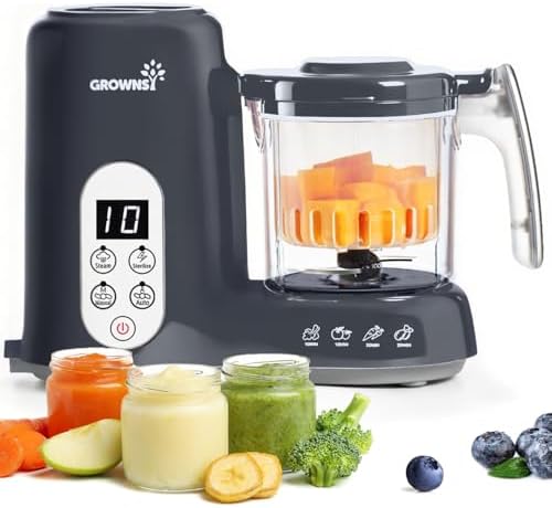 A smart pick for homemade baby meals — One-Step Baby Food Maker: Steam, Blend & Sterilize with Nutrient-Preserving Basket, Tritan Bowl, Dark Gray