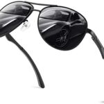 Classic Military Style Pilot Polarized Sunglasses Spring Hinges Al-Mg for Mens & Womens