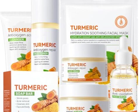 Turmeric Skin Care Set, 11 Pcs Turmeric Skin Care Kit, Skincare Set with Turmeric Face Wash, Turmeri