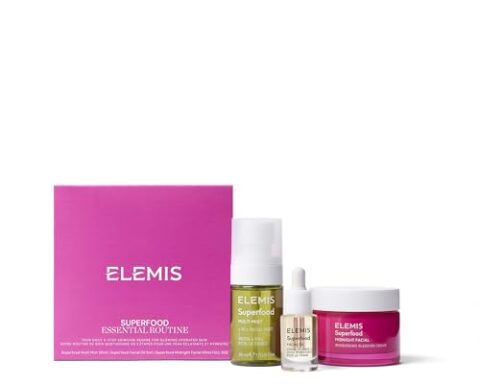 A thoughtful gift for radiant skin — Superfood Gift Collection Kit by ELEMIS (Facial Oil 5ml, Multi‑Mist 30ml, Midnight Facial 50ml)