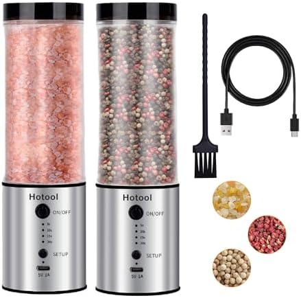 A smart pick for home cooks — Rechargeable Electric Salt & Pepper Grinder Set, 4‑Stage Metered, 8oz Stainless