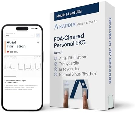 A go-anywhere heart monitor — Credit-card-sized FDA‑cleared EKG, Bluetooth 30‑sec readings, no subscription — KardiaMobile Card