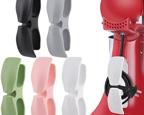 A handy option for kitchen organization — 5-Pack Appliance Cord Organizers with 3M Adhesive, Rubber Cord Wrappers & Plug Holders