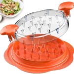 A handy option for pulled meats - Large Twist Chicken Shredder with Visible Lid, Brush & Fork, Anti-Slip Base, BPA-Free (Orange)