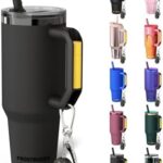 A popular pick for on-the-go drinks — Thicc Buddy 40oz Double-Wall Insulated Tumbler with Spill-Proof Flip Lid (Dark Night)