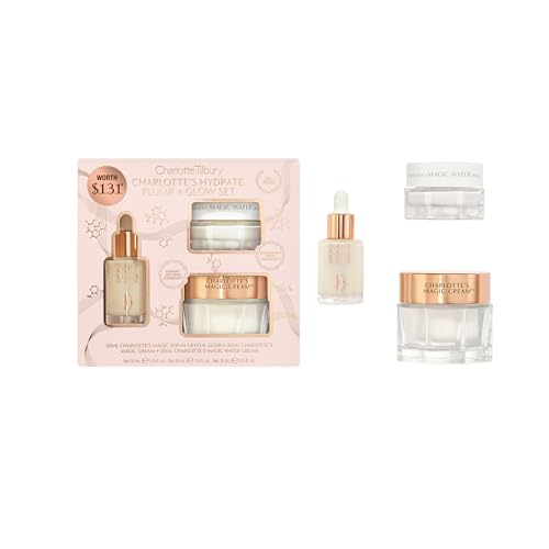 A thoughtful gift for glowing skin - Hydrate, Plump & Glow Set by Charlotte Tilbury (Magic Cream, Serum & Water Cream, travel sizes)