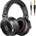OneOdio Hi-Res Over Ear Headphones for Studio Monitoring and Mixing, Sound Isolation, Protein Leather Earcups, 50mm Driver Unit, Wired Headphones for AMP Guitar Keyboard (Pro-50 Black)
