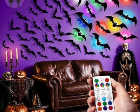 Halloween decorations with lights for outdoor porch