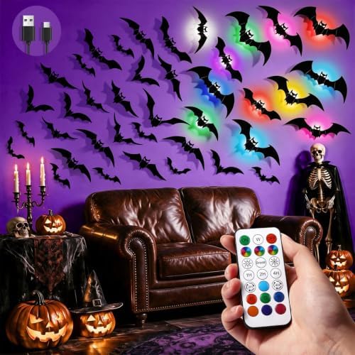 Halloween decorations with lights for outdoor porch