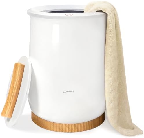 A comforting way to warm towels - Large bucket towel warmer, fits up to two 40 x 70 in towels, auto shut-off
