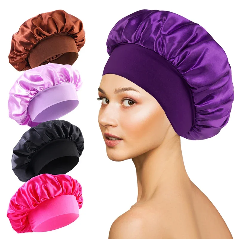 best satin-lined bonnet for long hair to reduce frizz