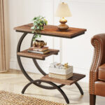 C-shaped end table for small spaces