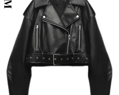 women's oversized faux leather moto jacket
