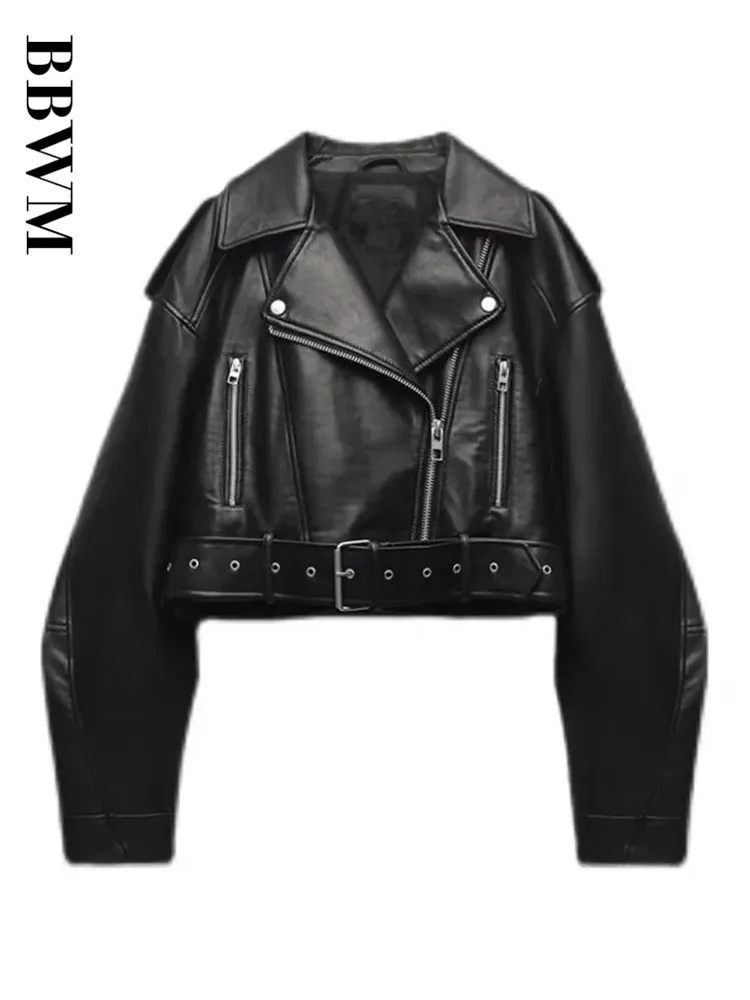 women's oversized faux leather moto jacket