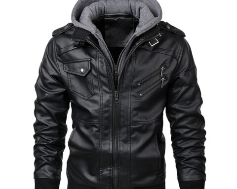 best men's faux leather biker jacket for autumn